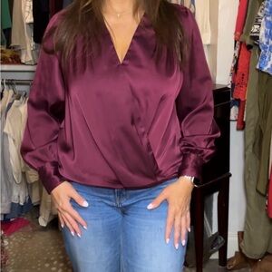 Banana Republic Deep Purple Satin Blouse